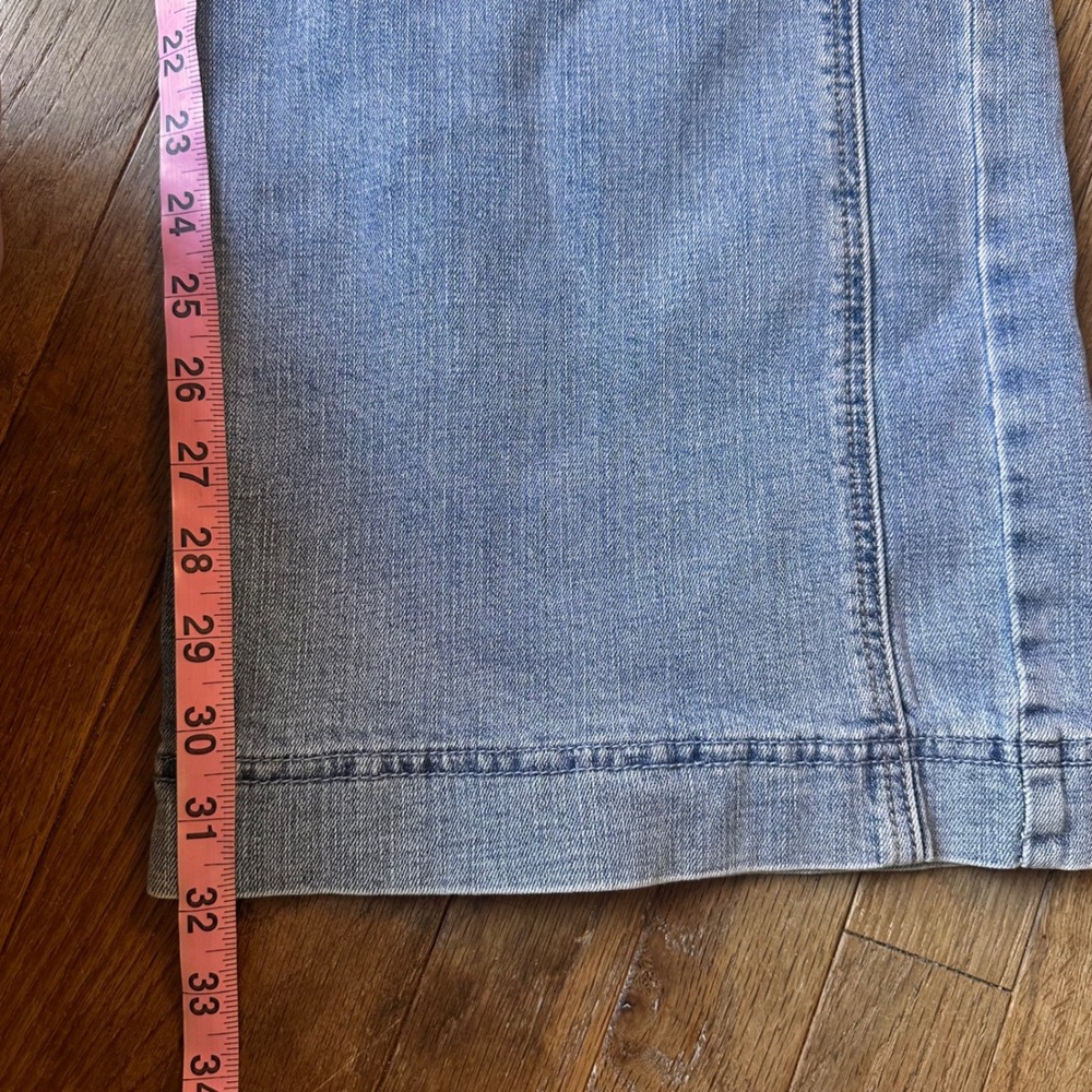 Democracy Ab Solution Skyrise Wide Leg Jeans Womens 12 High Rise Distressed Blue - Picture 5 of 7